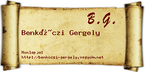 Benkóczi Gergely névjegykártya