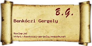 Benkóczi Gergely névjegykártya